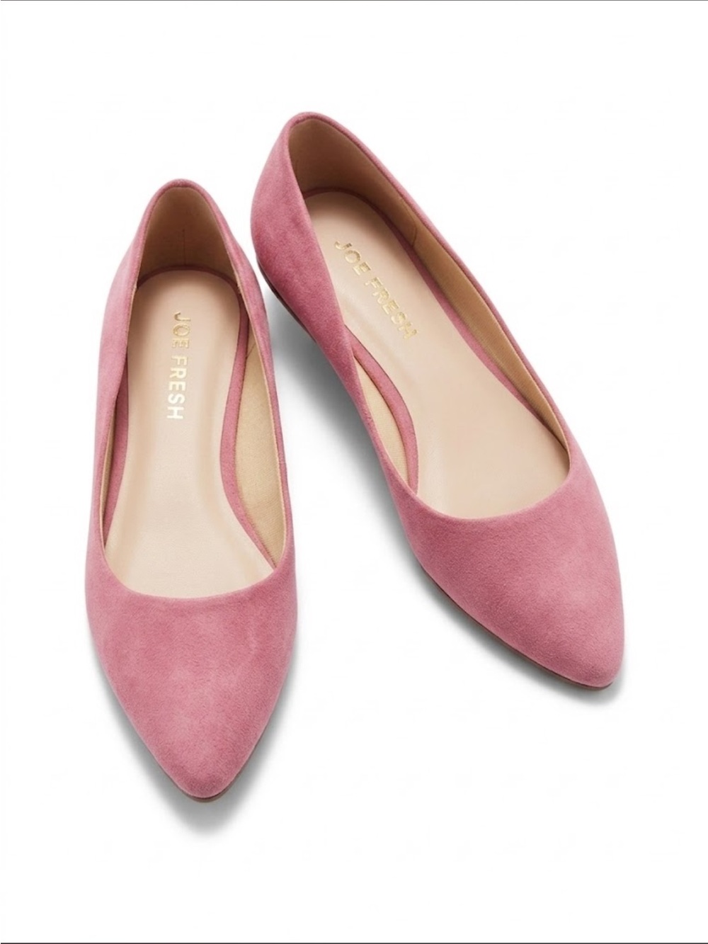 Joe Fresh Rose Pink Faux Suede Flats